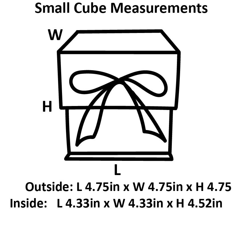 Small Cube Kraft Magnetic Gift Box with Ribbon - Geotobox