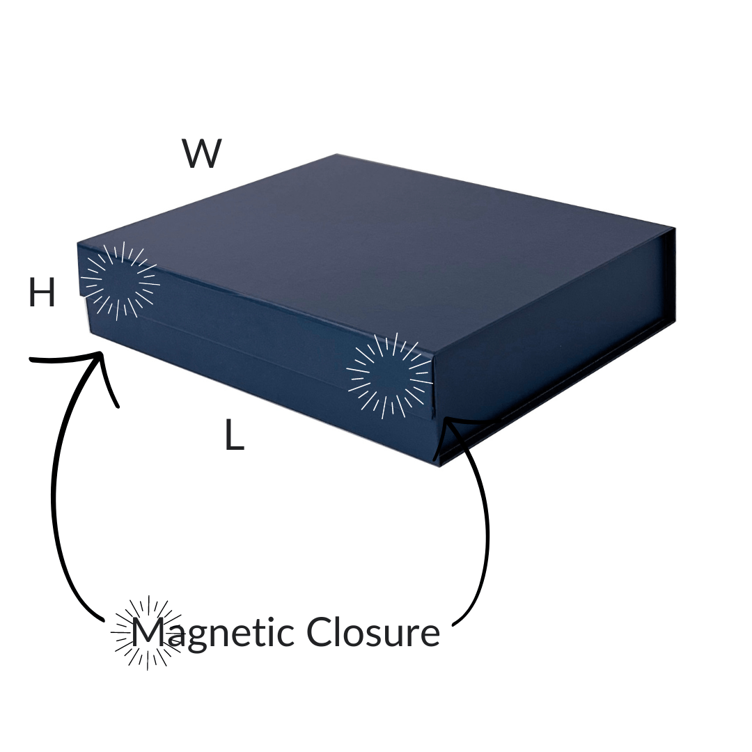 Navy Blue A4 Shallow Magnetic Gift Boxes