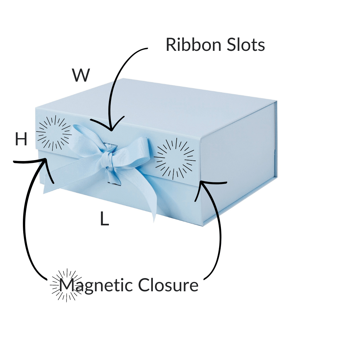 Powder Blue A5 Magnetic Gift Boxes With Changeable Ribbon