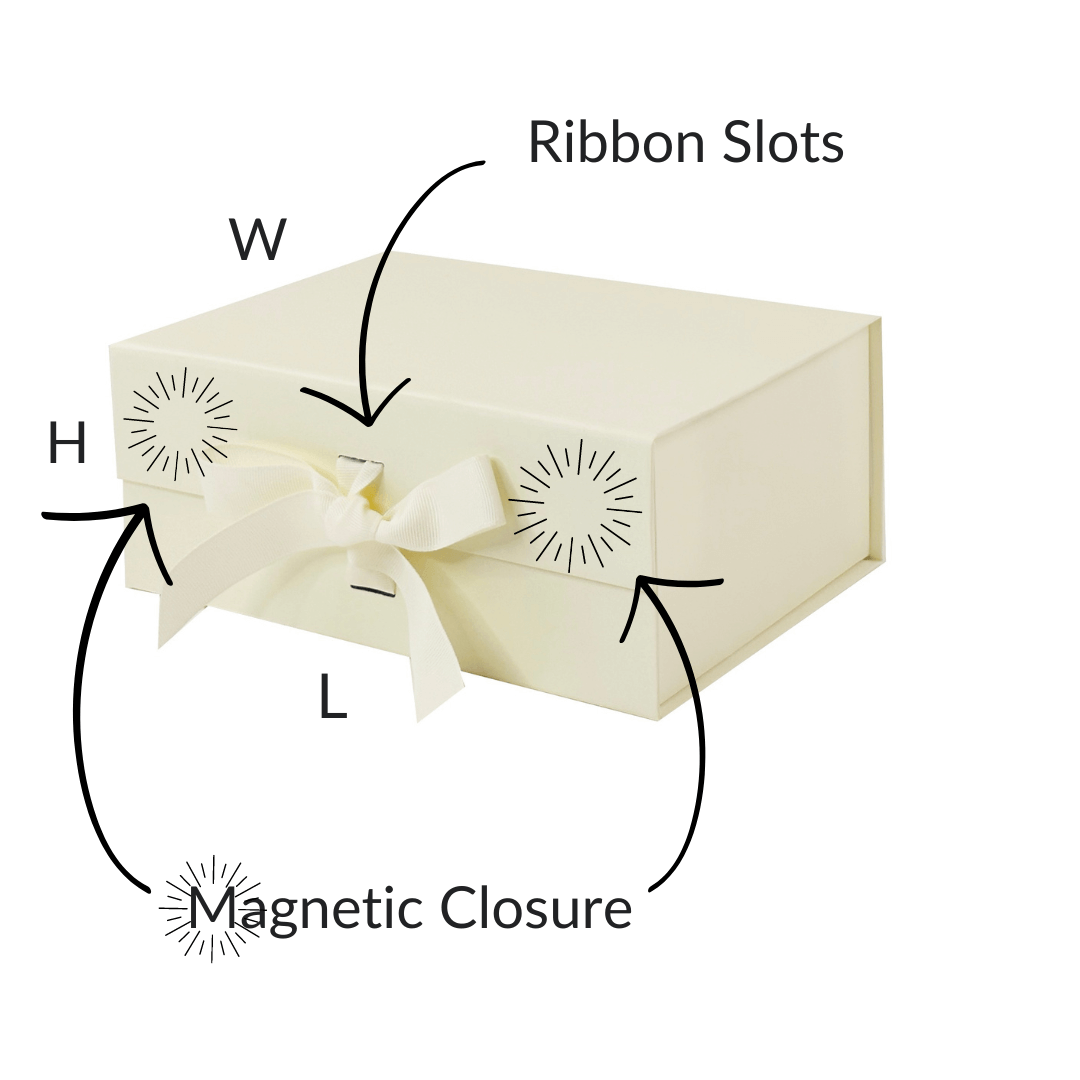 Ivory A5 Deep Magnetic Gift Boxes With Changeable Ribbon