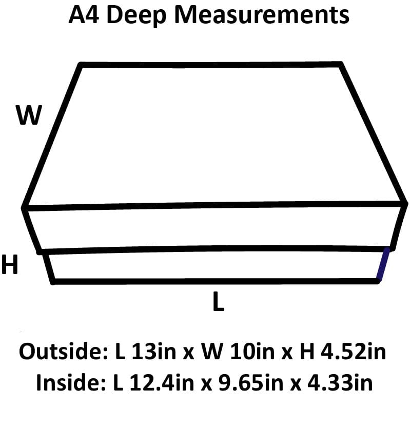 measurements for A4 gift box