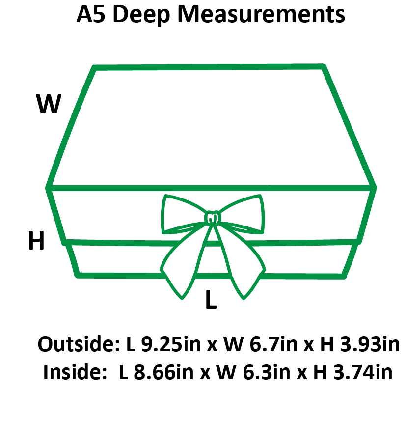 Green A5 Deep Magnetic Gift Boxes With Changeable Ribbon