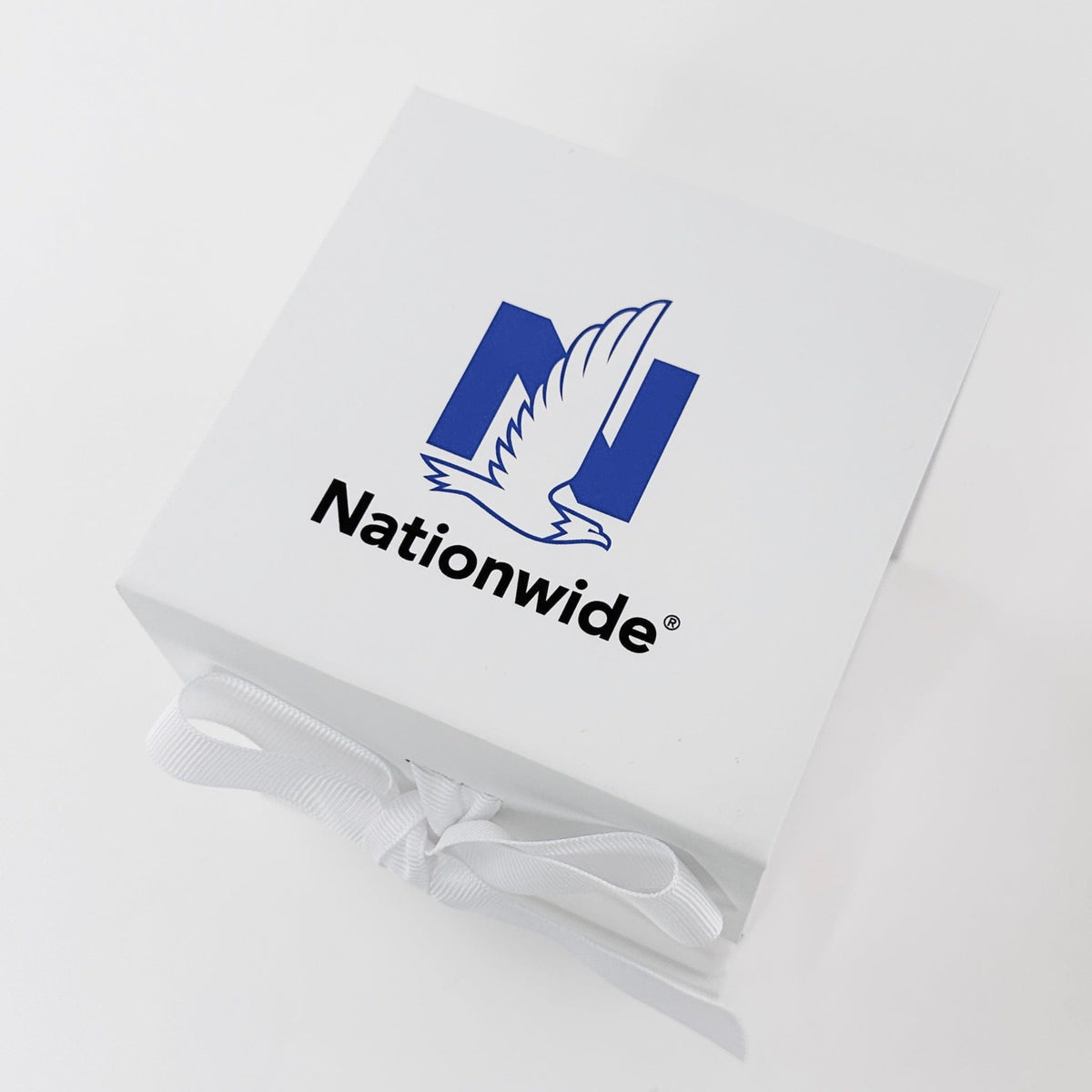magnetic closure small white cube with ribbon custom print