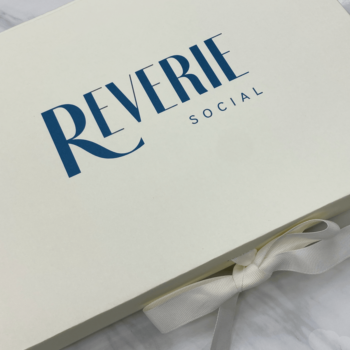 Ivory Large Square Magnetic Gift Boxes With Changeable Ribbon