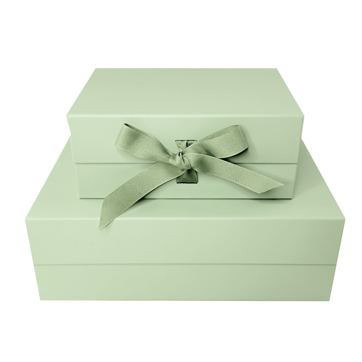 Sage Green A4 Deep Magnetic Gift Boxes With Changeable Ribbon