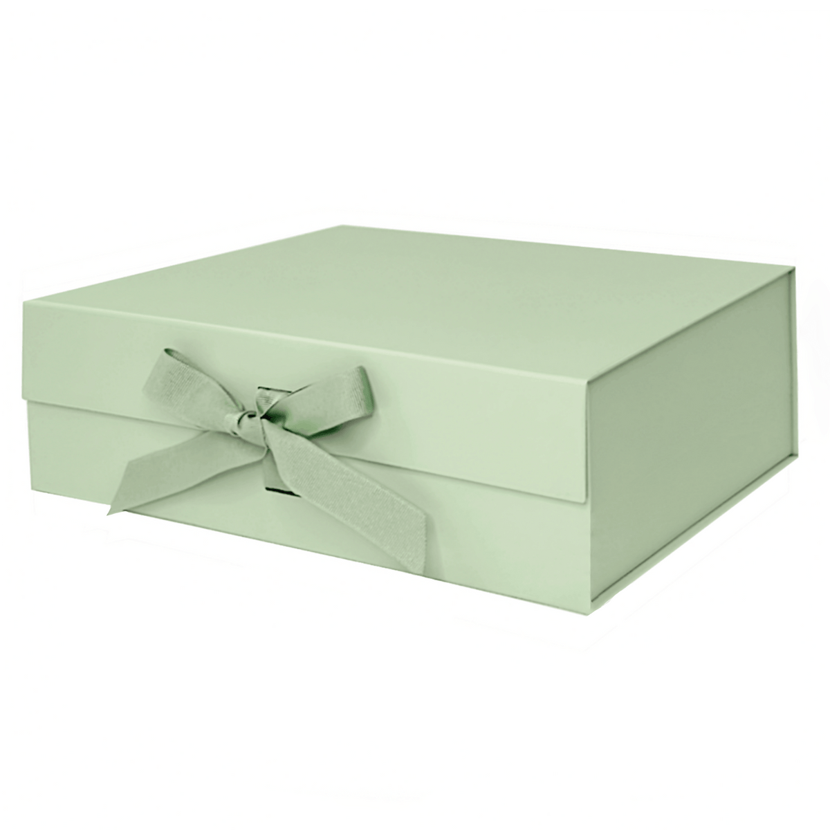 Sage Green A4 Deep Magnetic Gift Boxes With Changeable Ribbon