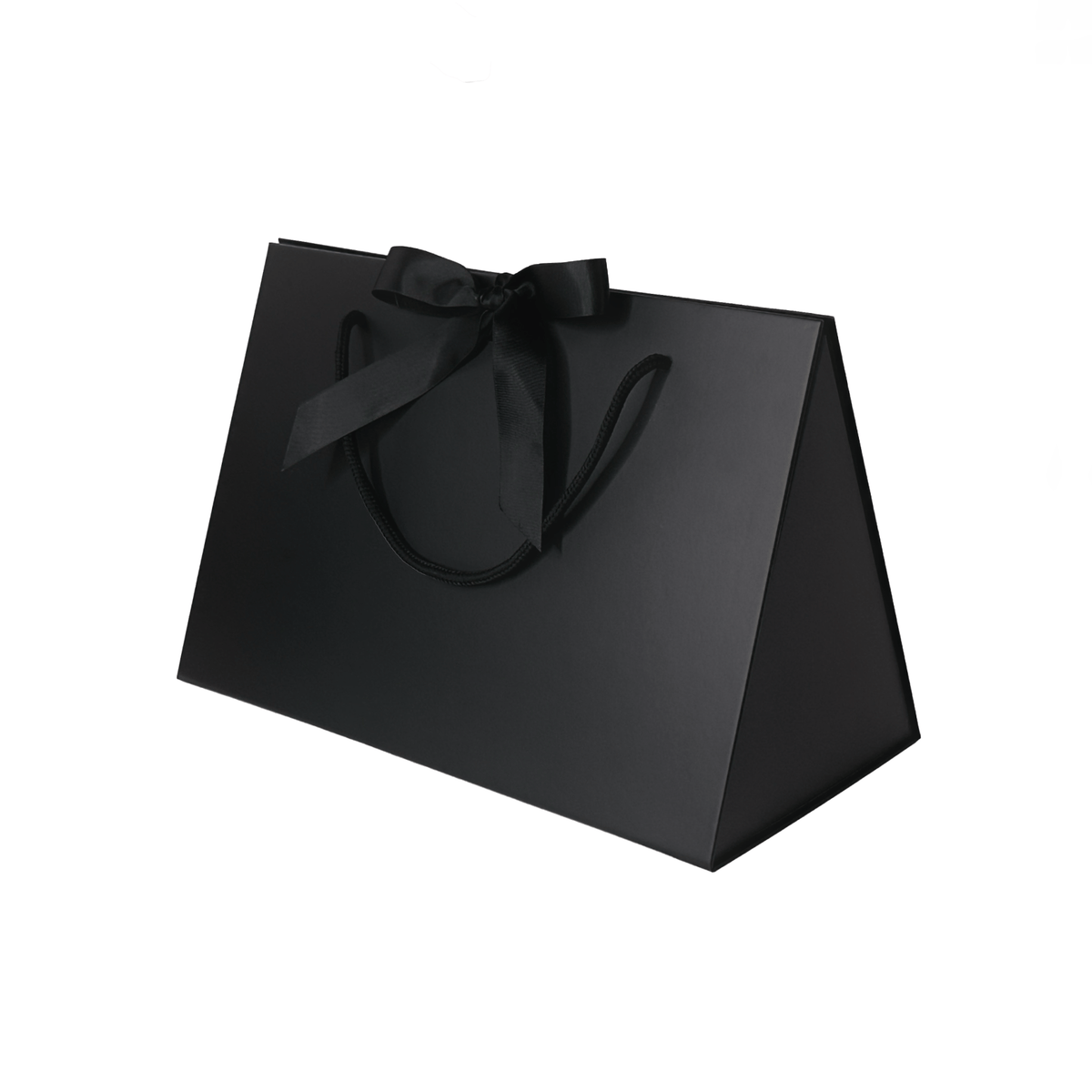 Foldable triangle purse gift box with ribbon