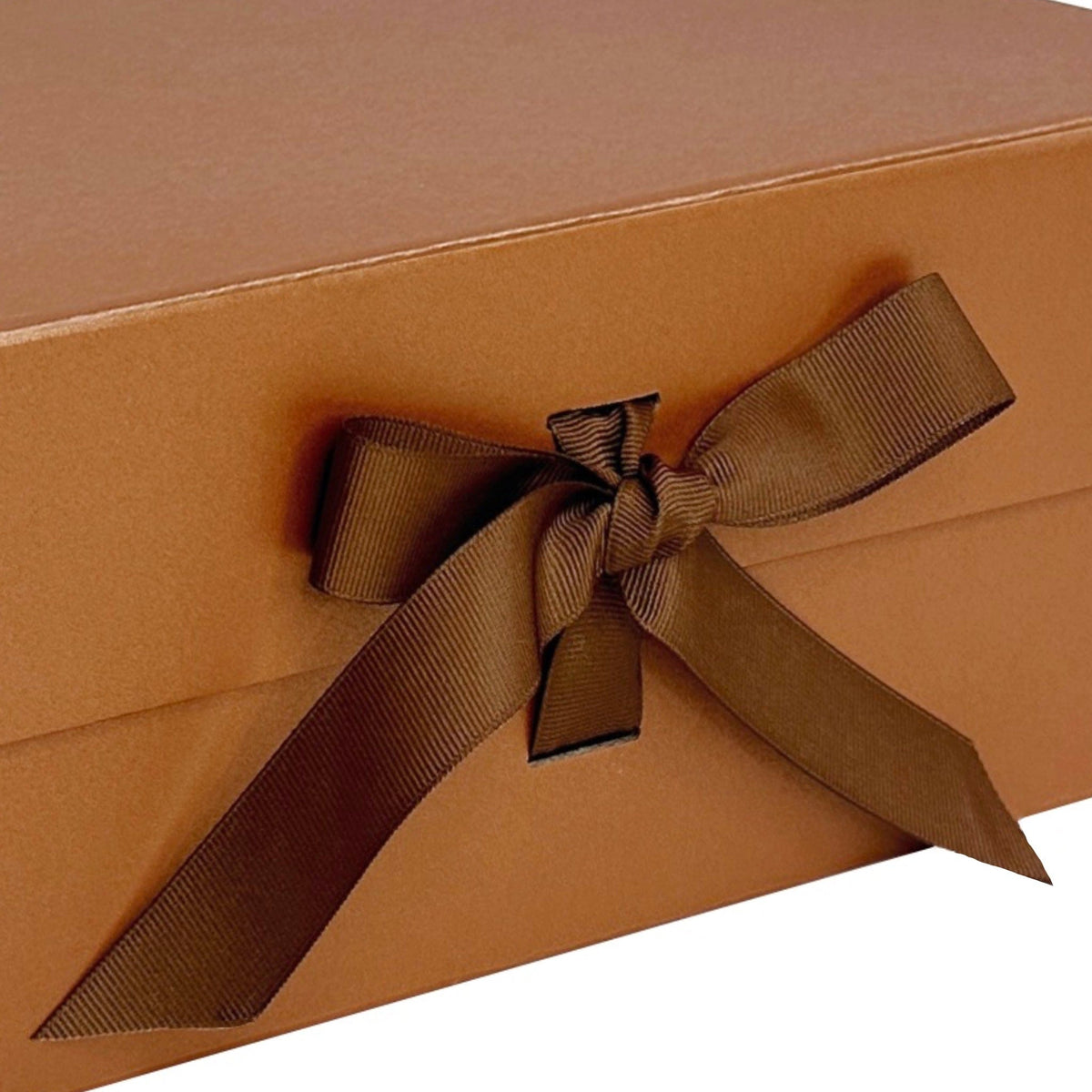 Copper A5 Deep Magnetic Gift Boxes With Changeable Ribbon