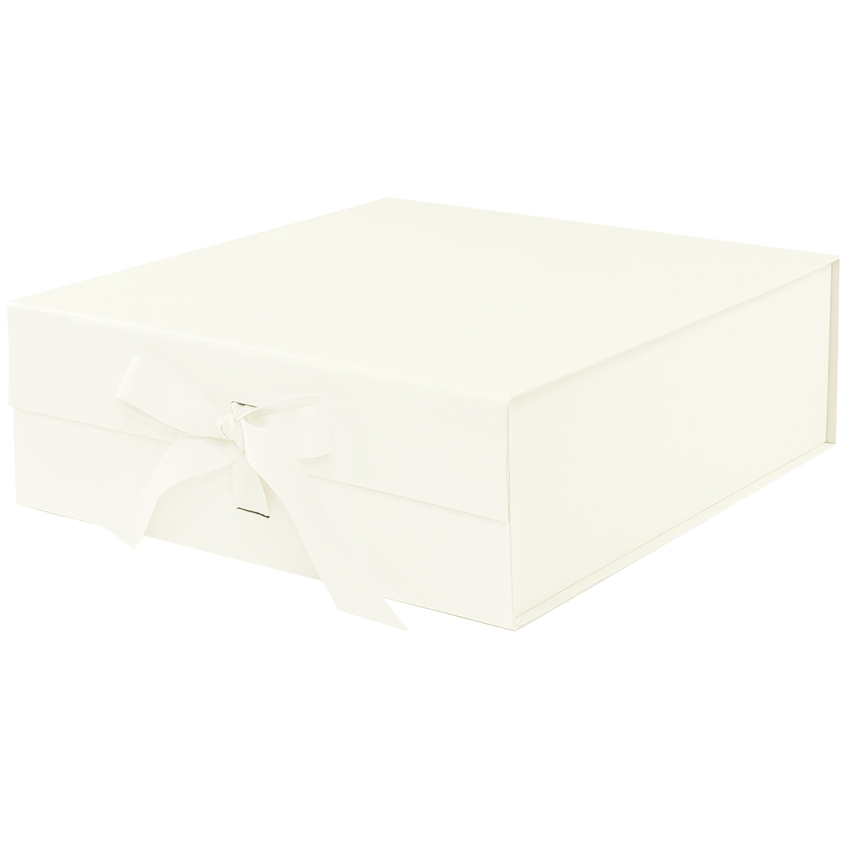 Ivory Large Square Magnetic Gift Boxes With Changeable Ribbon