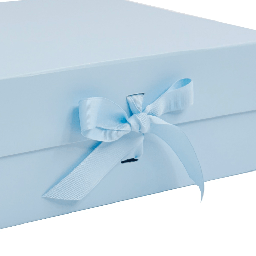 Powder Blue A5 Magnetic Gift Boxes With Changeable Ribbon