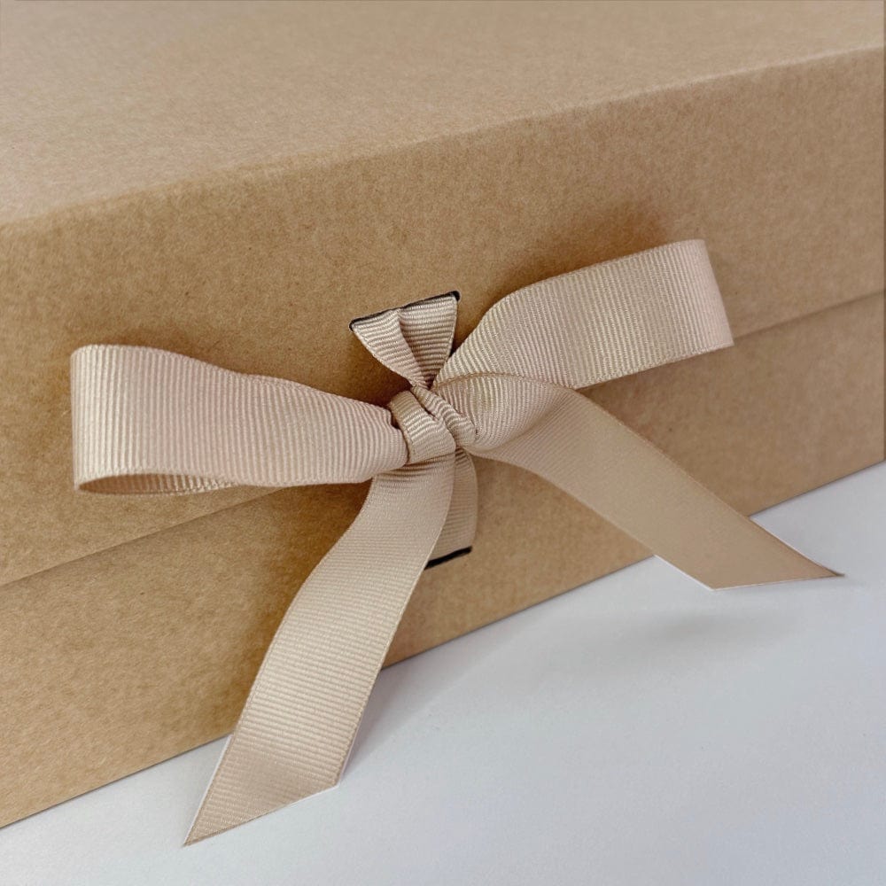 Sample -  Natural Kraft A6 Square Magnetic Gift Boxes With Changeable Ribbon