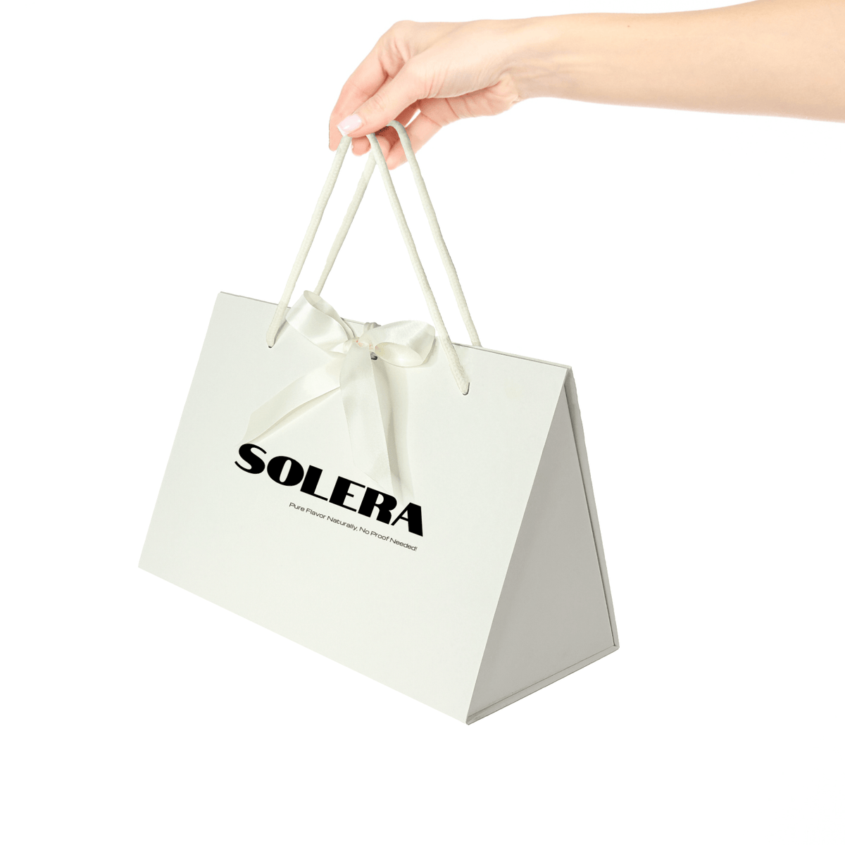 Ivory triangle  gift box with satin ribbon