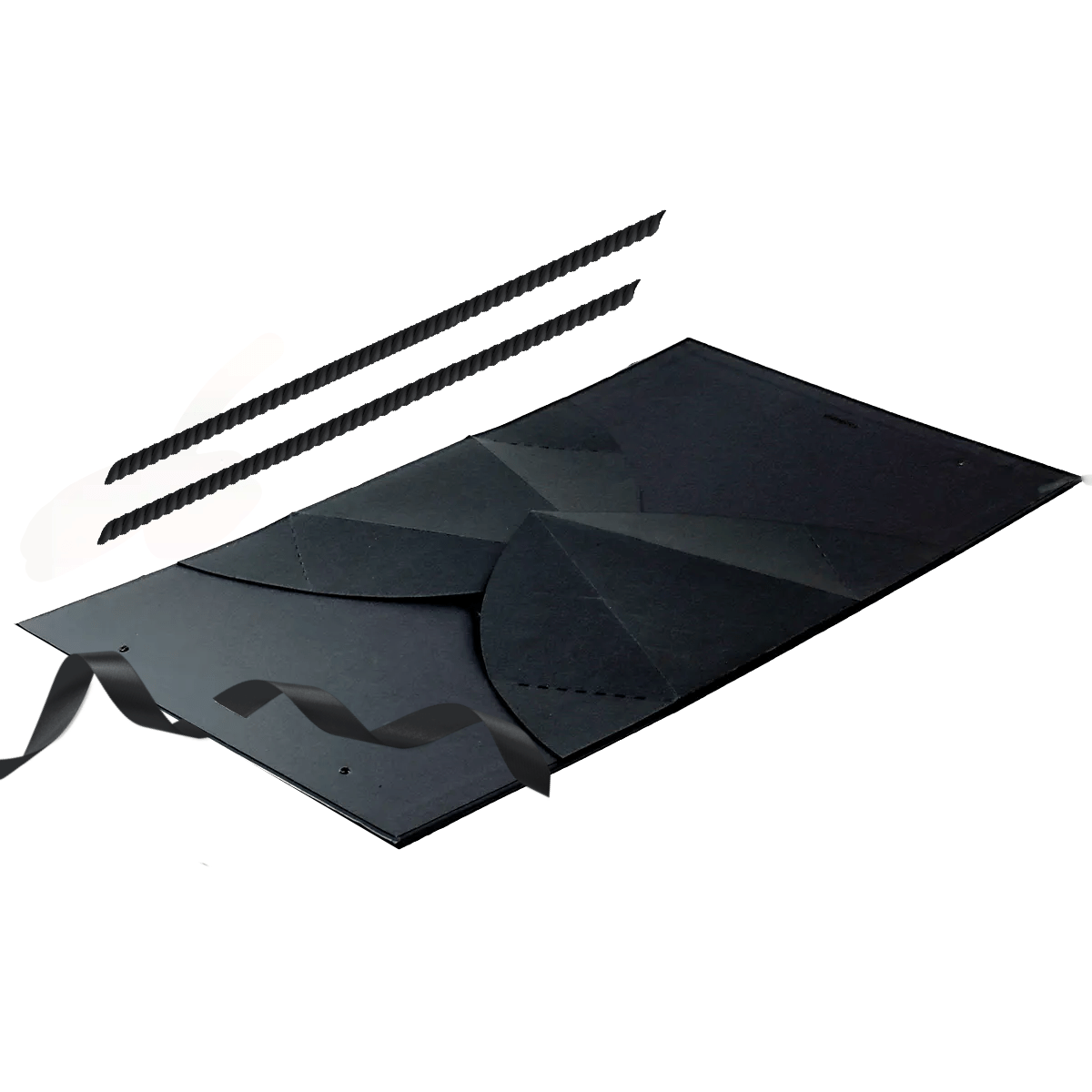 black triangle gift box folds flat or storage and easy shipping