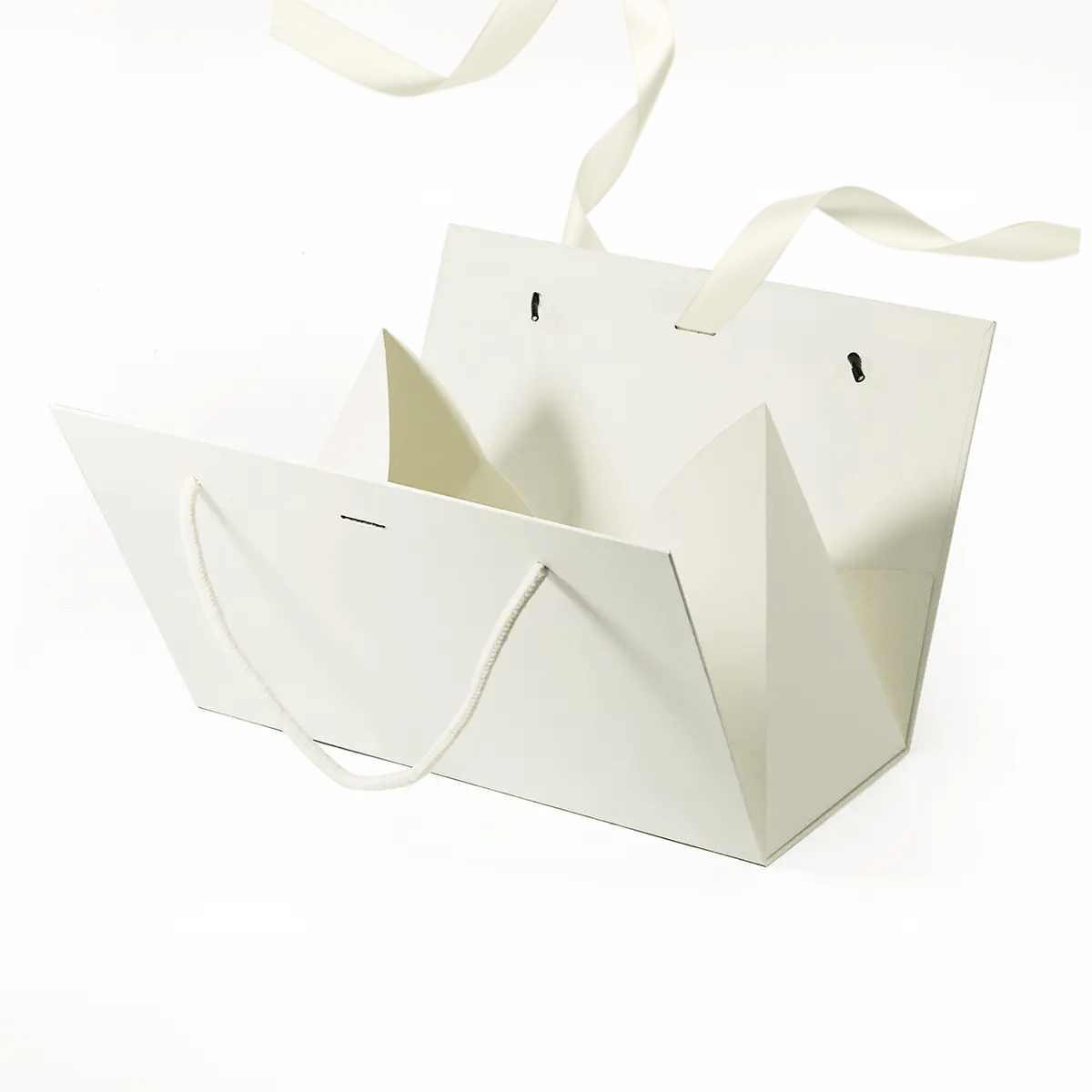 Luxury triangle gift box with changeable ribbon