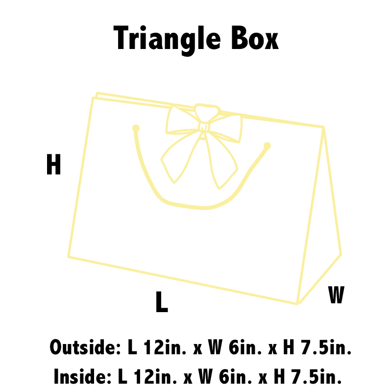 Ivory Triangle Gift Boxes With Changeable Ribbon