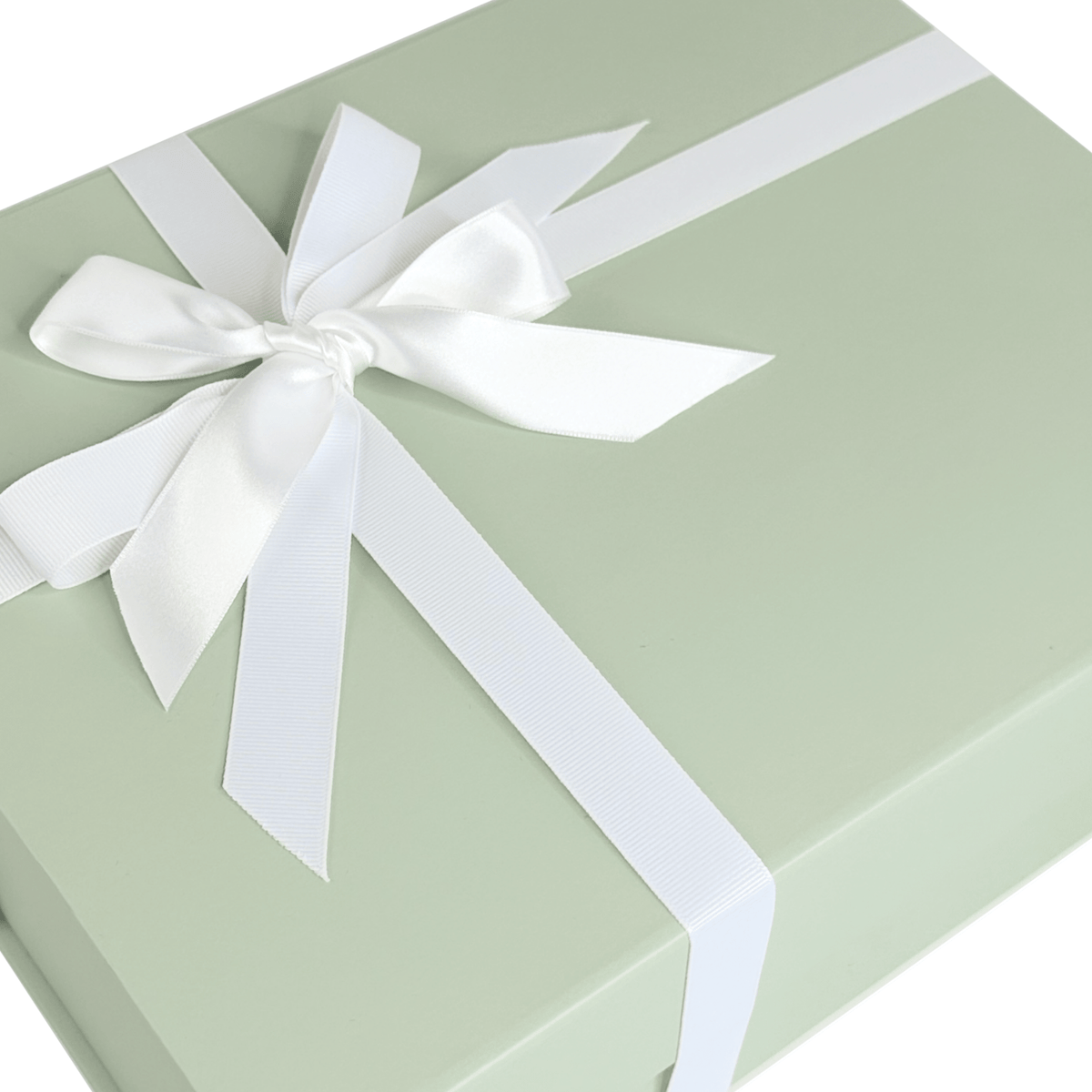 Sage Green A4 Deep Magnetic Gift Boxes With Changeable Ribbon