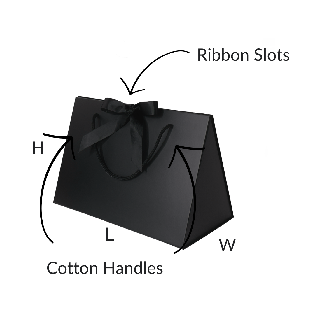 Black Triangle Gift Boxes With Changeable Ribbon