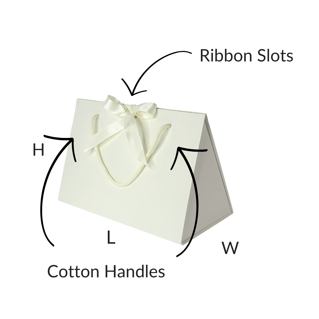Ivory Triangle Gift Boxes With Changeable Ribbon