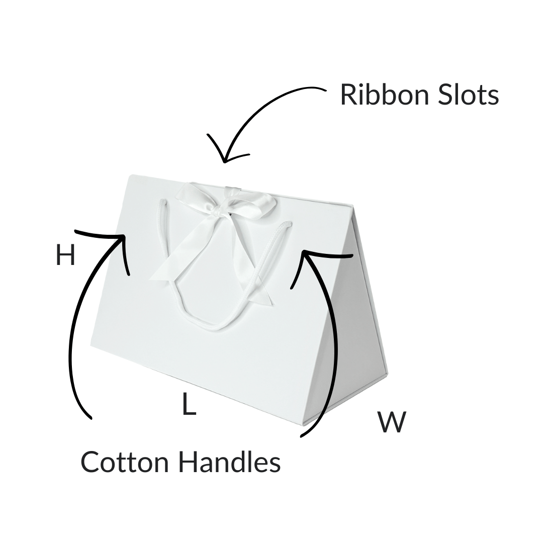 White Triangle Gift Boxes With Changeable Ribbon