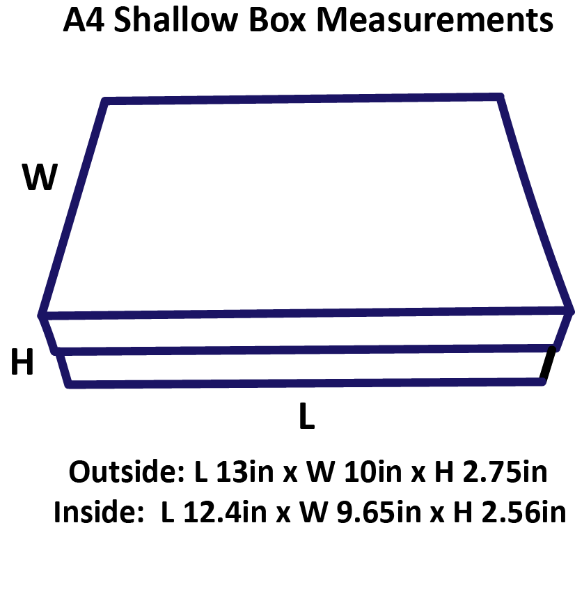 Navy Blue A4 Shallow Magnetic Gift Boxes