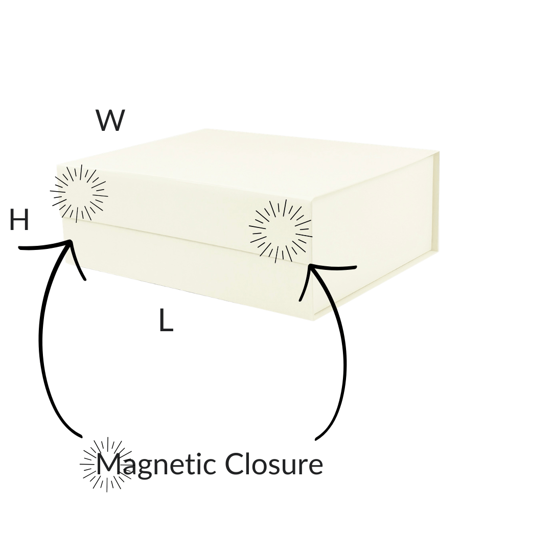 A4 Ivory deep magnetic closure gift box specifications 