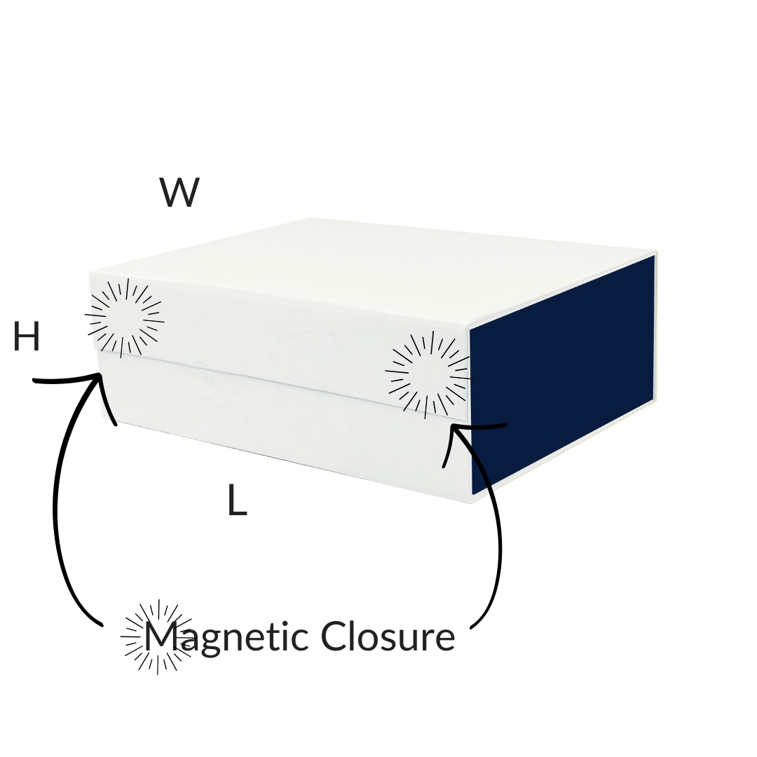White and Navy A5 Deep Magnetic Gift Boxes