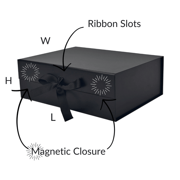Black A4 Deep Magnetic Gift Boxes with Ribbon – Gift Box Market