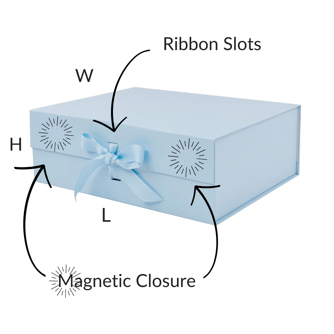 Sample  - Powder Blue A4 Deep Magnetic Gift Box With Changeable Ribbon