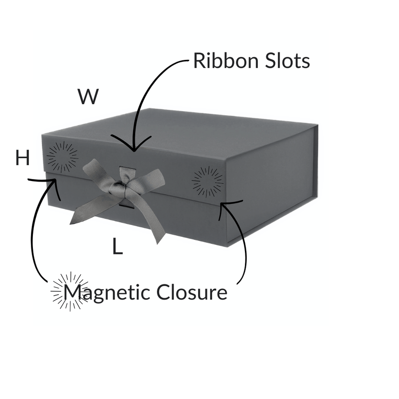 Charcoal Gray A4 Deep Magnetic Gift Boxes With Changeable Ribbon