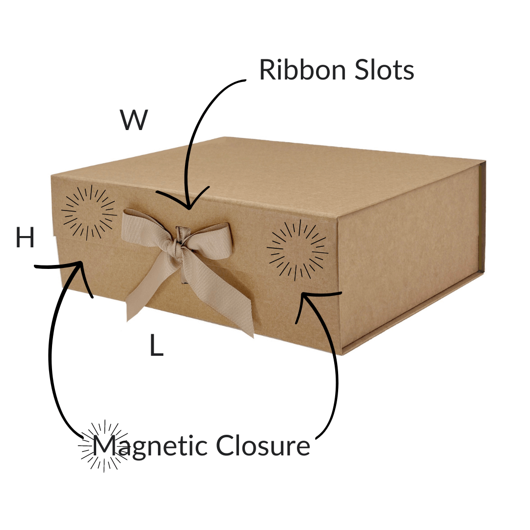 Natural Kraft A4 Deep Magnetic Gift Boxes With Changeable Ribbon