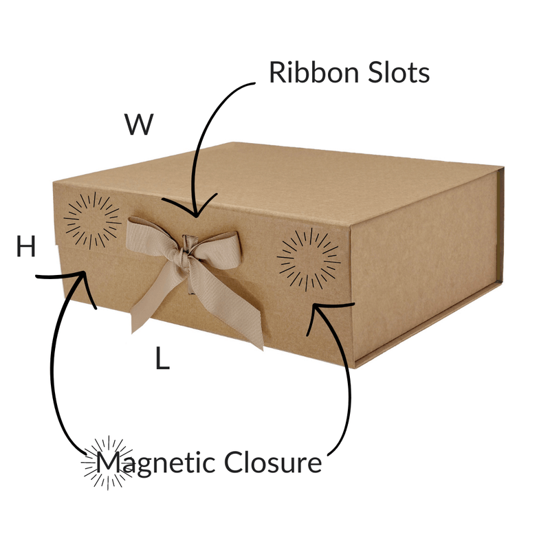 Natural Kraft A4 Deep Magnetic Gift Boxes With Changeable Ribbon