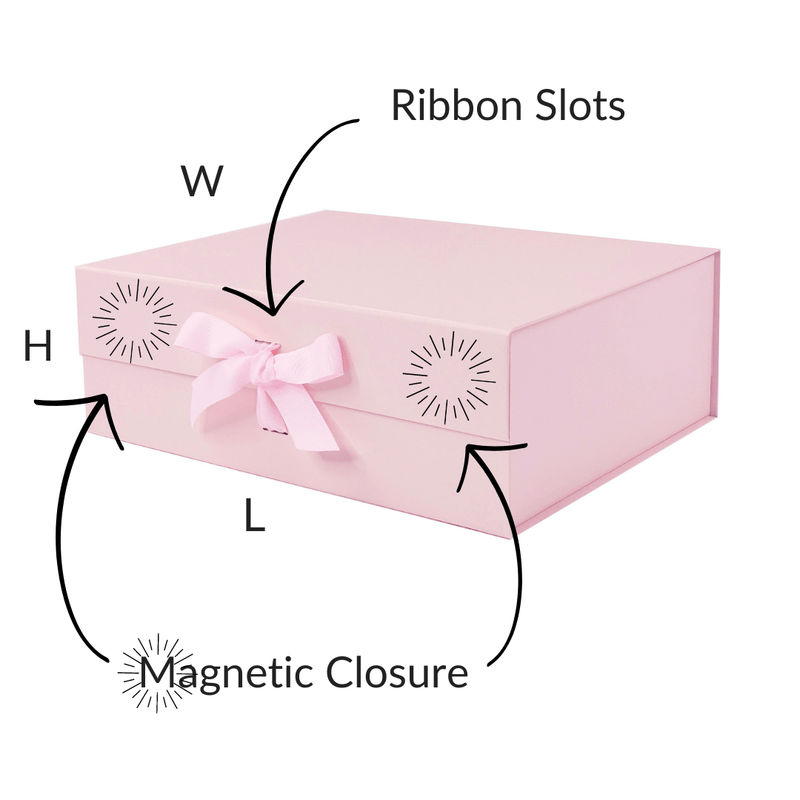 Powder Pink A4 Deep Magnetic Gift Boxes With Changeable Ribbon