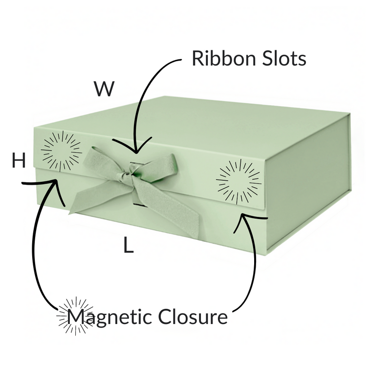 Sample - Sage Green A4 Deep Magnetic Gift Box With Changeable Ribbon
