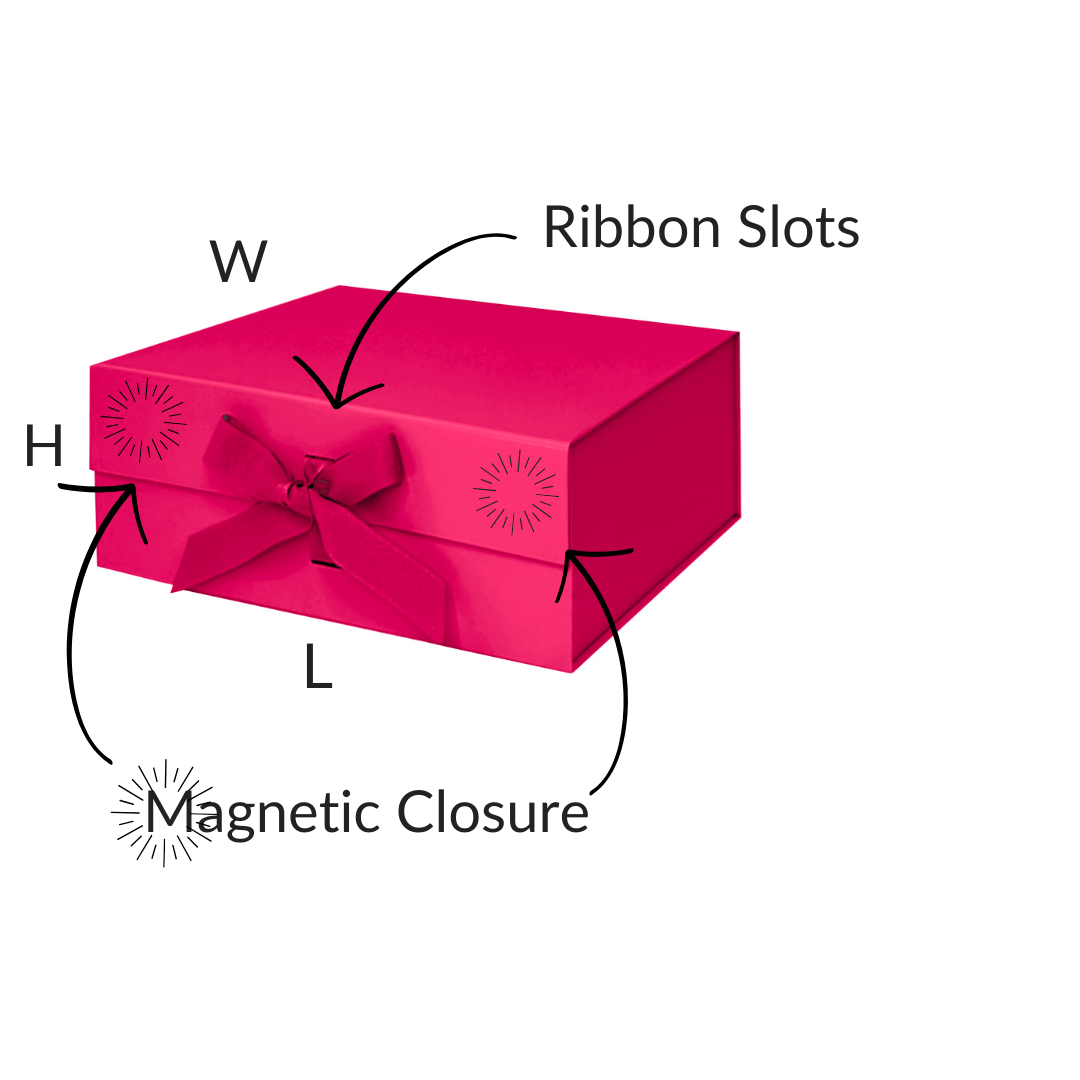 Magenta Pink A5 Deep Magnetic Gift Boxes With Changeable Ribbon