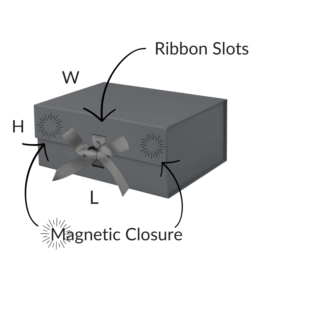 Charcoal Gray A5 Deep Magnetic Gift Boxes With Changeable Ribbon