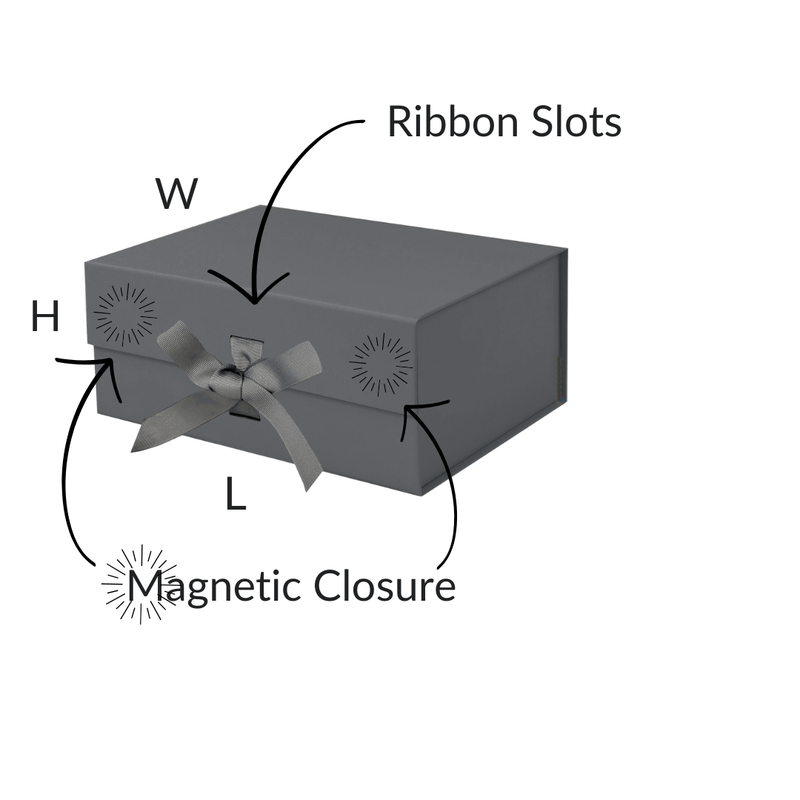 Charcoal Gray A5 Deep Magnetic Gift Boxes With Changeable Ribbon