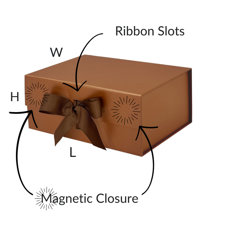 Copper A5 Deep Magnetic Gift Boxes With Changeable Ribbon