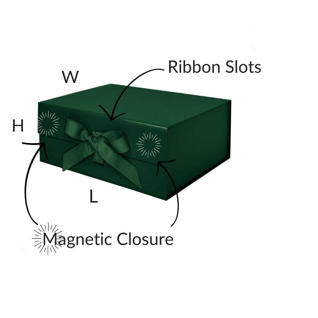 Sample  - Forest Green A5 Deep Magnetic Gift Boxes With Changeable Ribbon