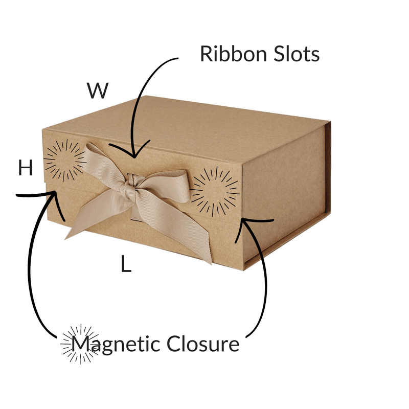 Natural Kraft A5 Deep Magnetic Gift Boxes With Changeable Ribbon