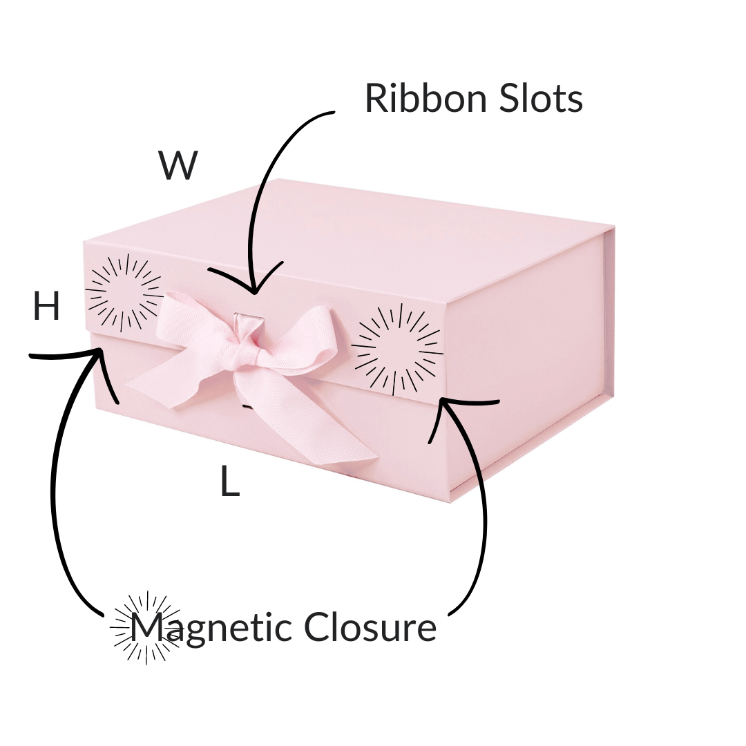 Powder Pink A5 Magnetic Gift Boxes With Changeable Ribbon