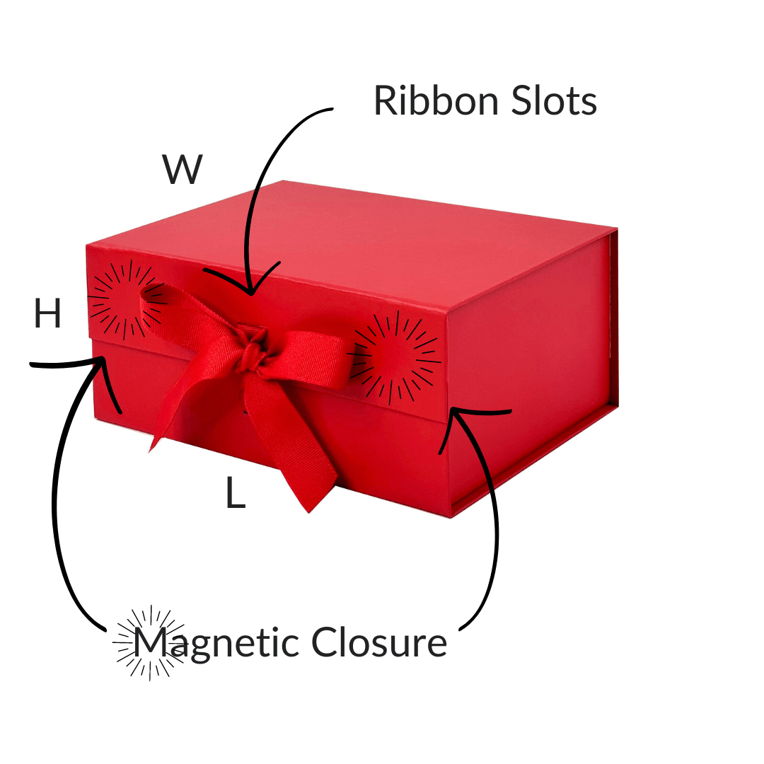 Red A5 Deep Magnetic Gift Boxes With Changeable Ribbon