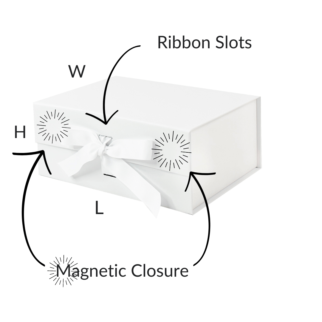 White A5 Deep Magnetic Gift Boxes with Changeable Ribbon