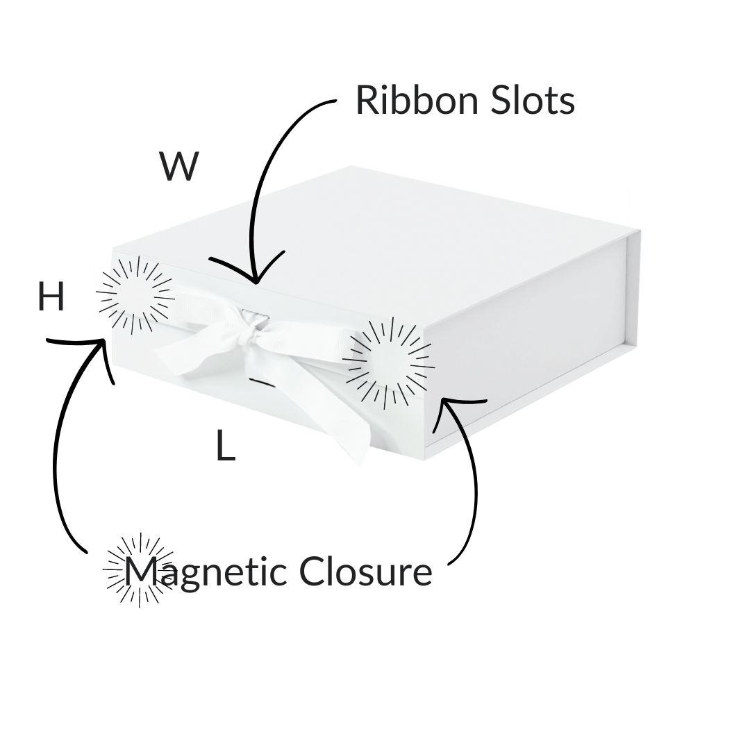 Sample -  White A6 Square Magnetic Gift Boxes With Changeable Ribbon