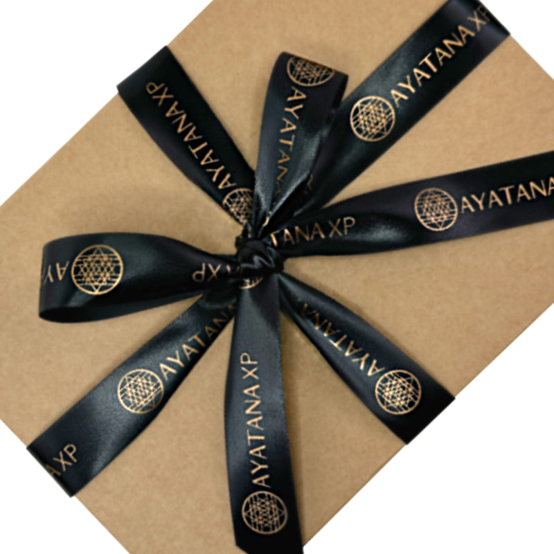 Custom printed satin ribbon with a logo