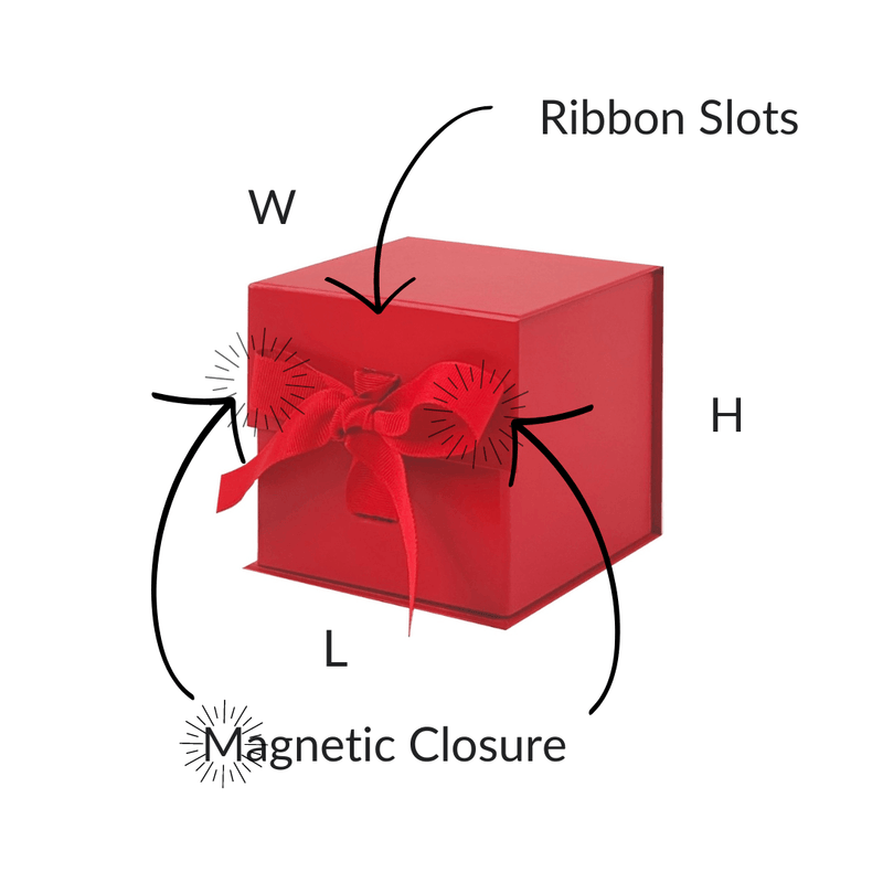 Sample - Red Small Cube Magnetic Gift Box With Changeable Ribbon