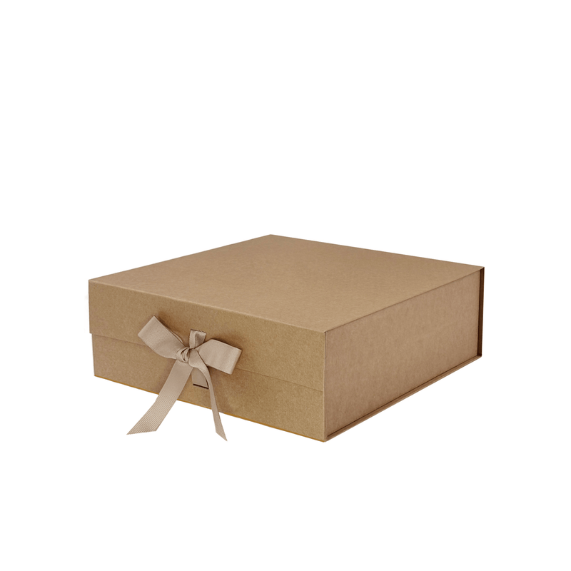 Natural Kraft A6 Square Magnetic Gift Boxes with Changeable Ribbon