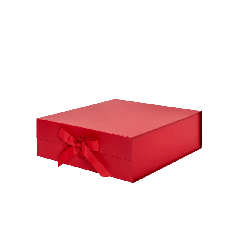 Red A6 Square Magnetic Gift Boxes with Changeable Ribbon