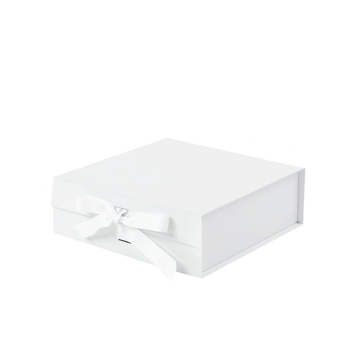 White A6 Square Magnetic Gift Boxes with Changeable Ribbon