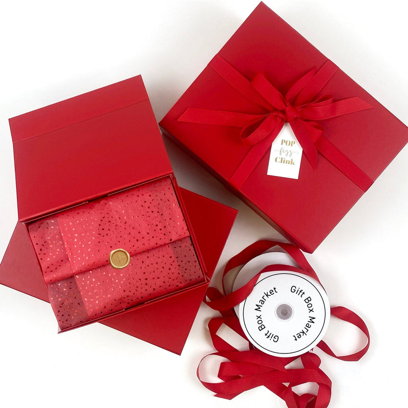 Red A4 Deep Magnetic Gift Boxes With Changeable Ribbon