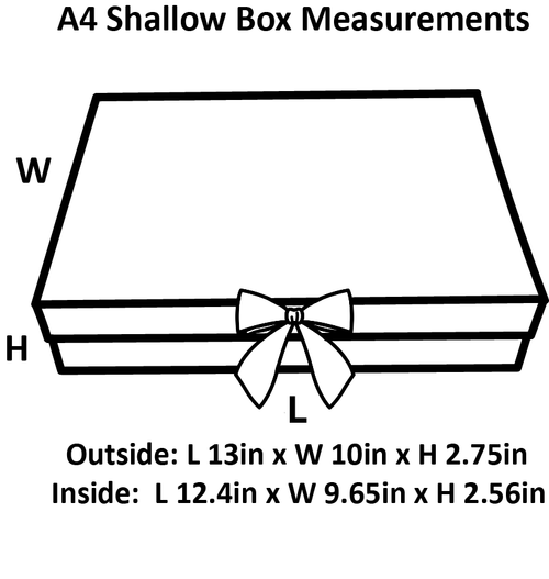 Black A4 Shallow Magnetic Gift Boxes With Changeable Ribbon